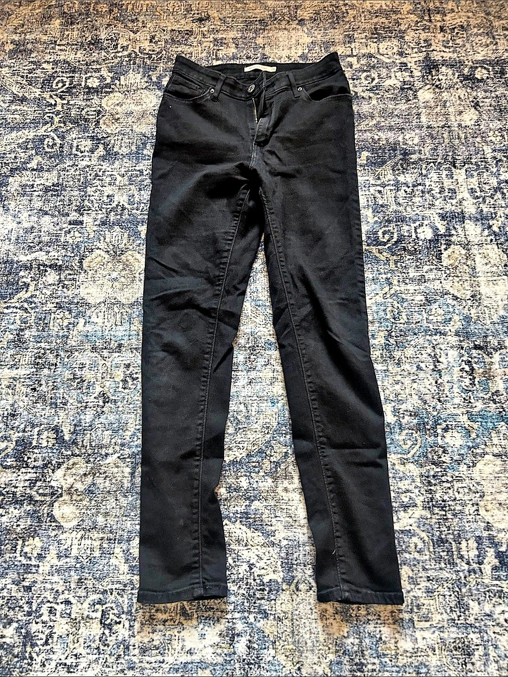 Levi's 721 High Rise Skinny Jeans Black Waist 29